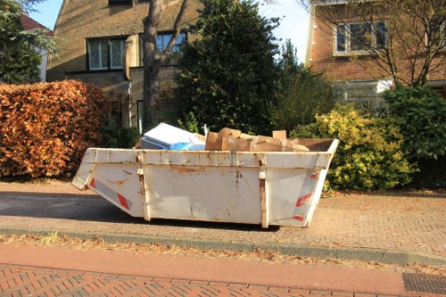Safety measures during builders waste clearance in Coney Hall